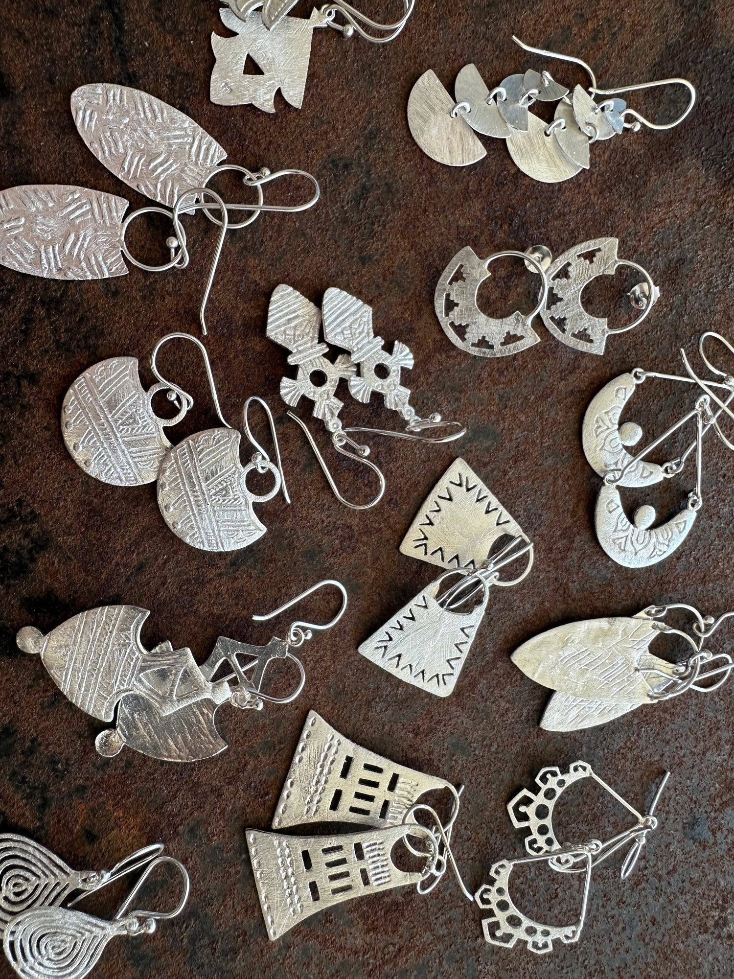 Ancient Country Collection sterling silver tribal earrings, Primitive Earth, Sunshine Coast Queensland