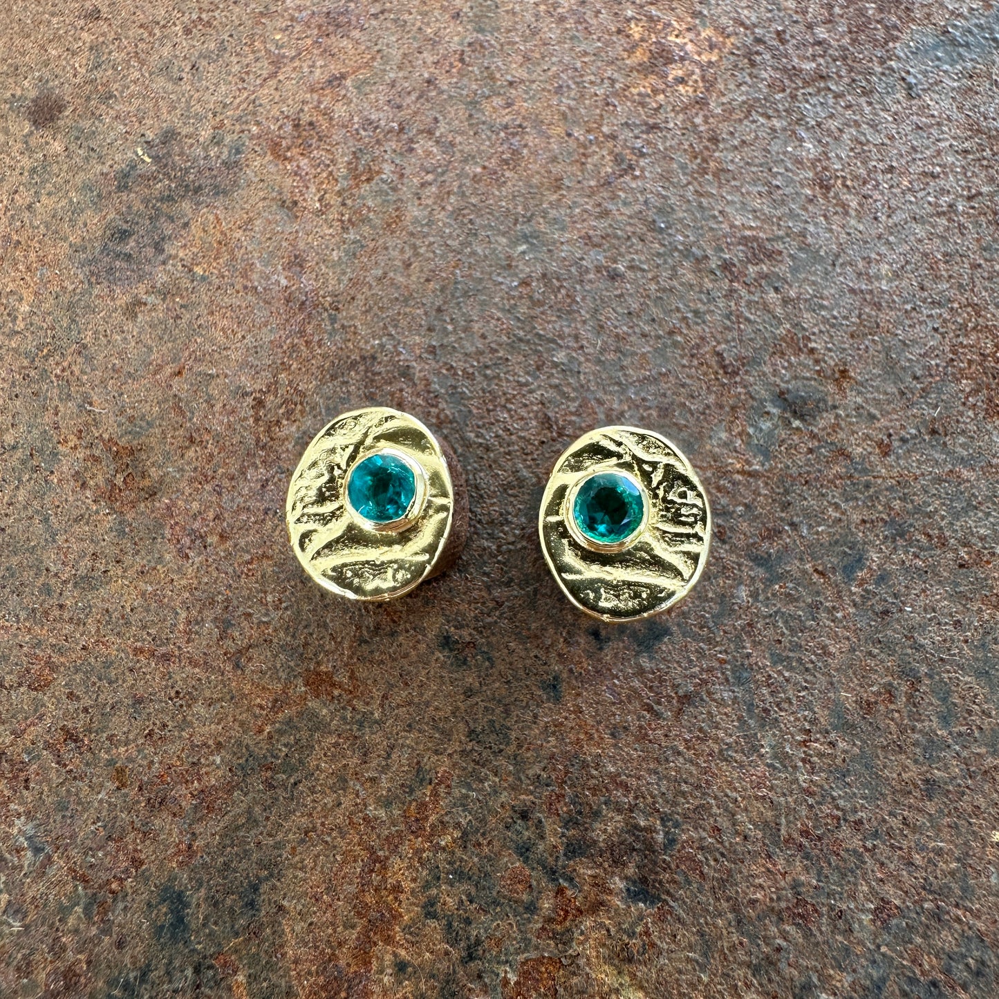 Anahita aquamarine oval stud earrings, Silk Road Collection, Primitive Earth Australian jewellery