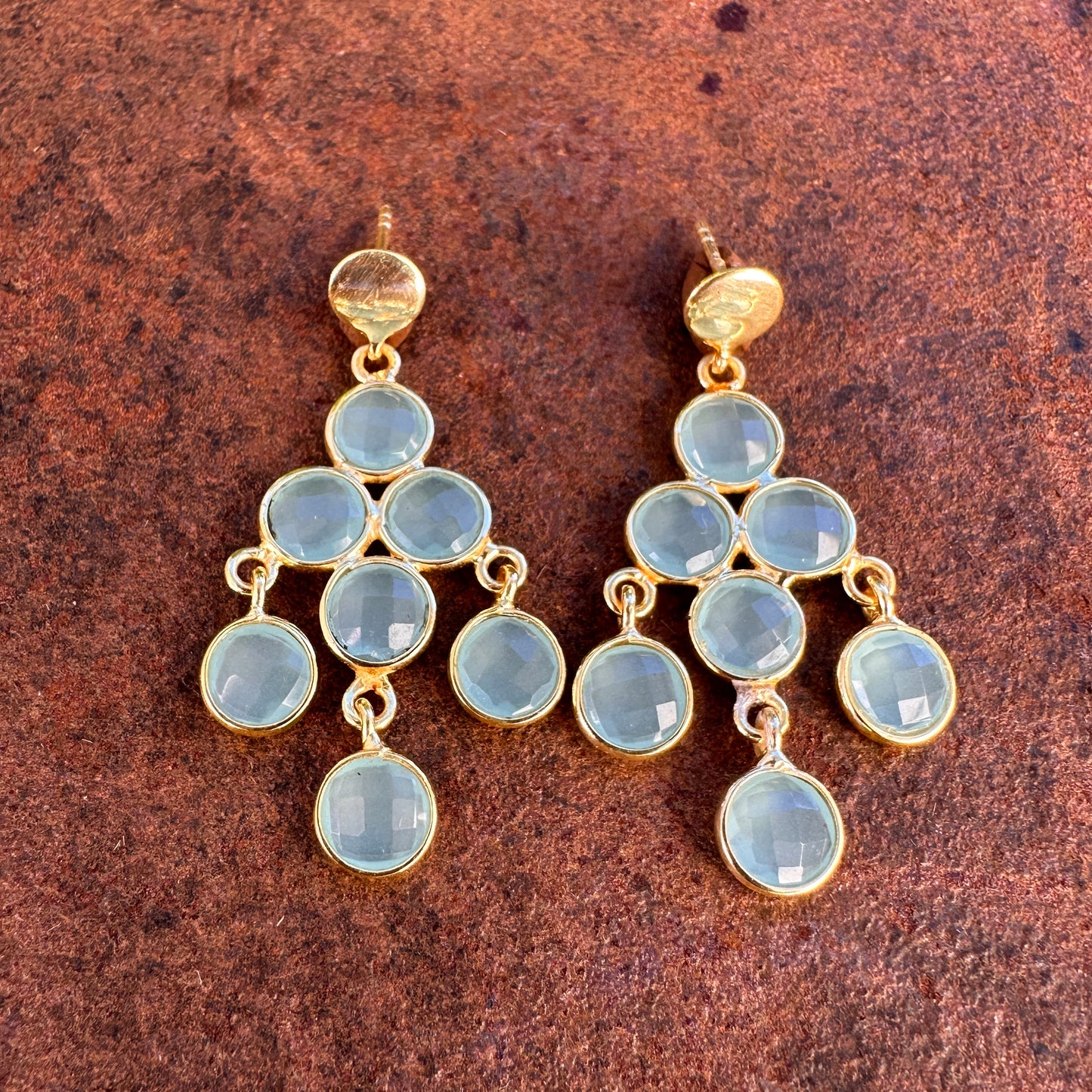 All-amazonite: Babylon all-amazonite chandelier drop earrings, Silk Road Collection, Primitive Earth Australian jewellery