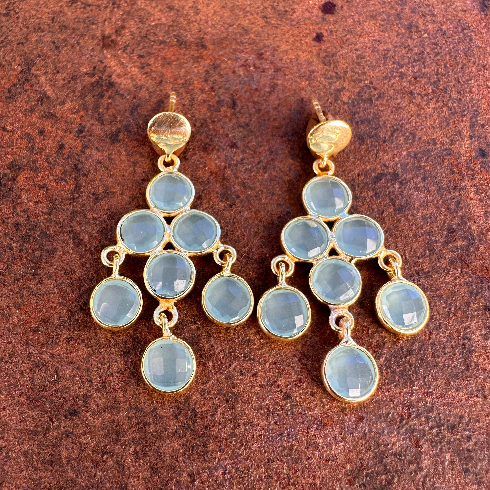 All-amazonite: Babylon all-amazonite chandelier drop earrings, Silk Road Collection, Primitive Earth Australian jewellery