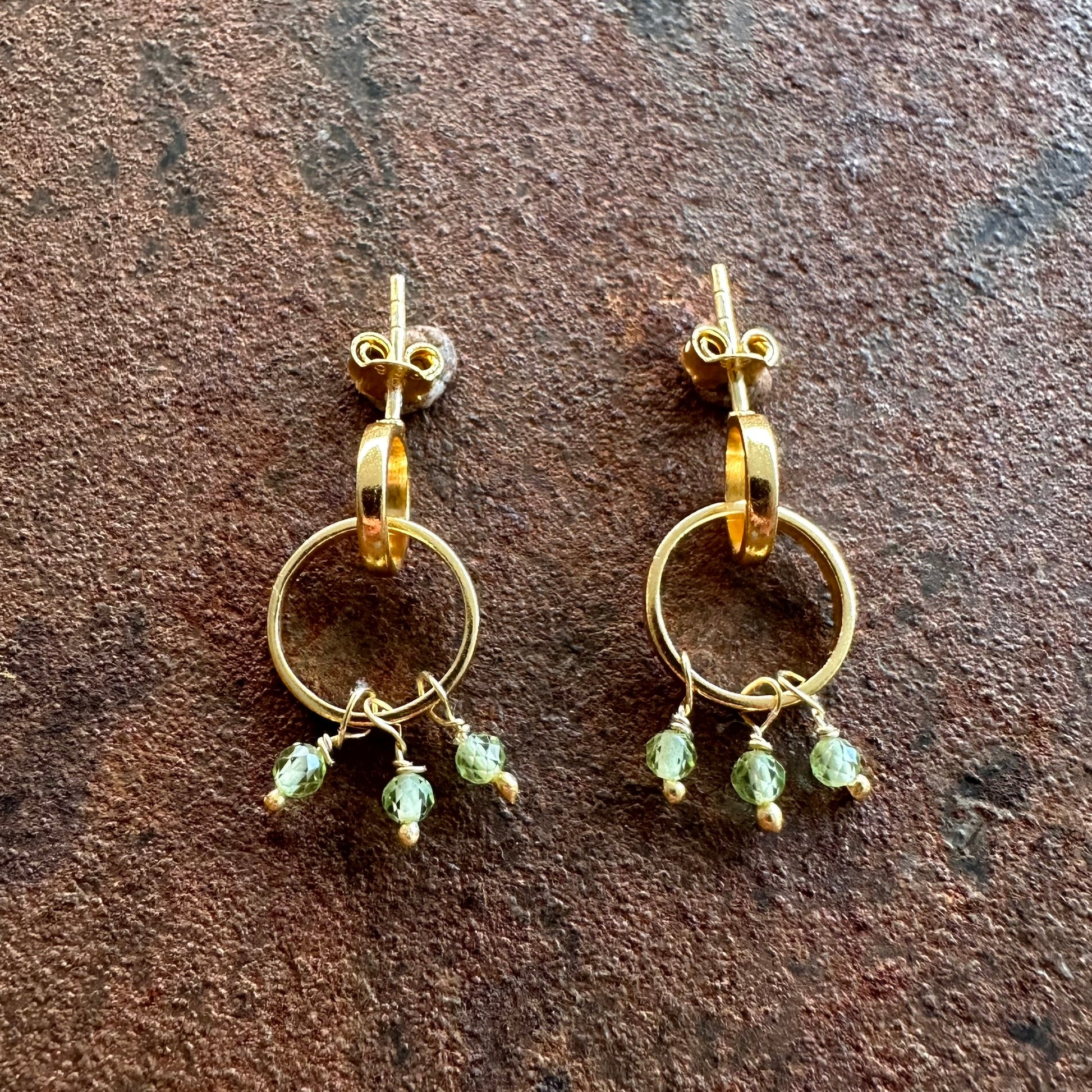 Red Sea — Peridot: Red Sea peridot circle earrings, Silk Road Collection, Primitive Earth Australian jewellery