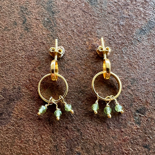 Red Sea — Peridot: Red Sea peridot circle earrings, Silk Road Collection, Primitive Earth Australian jewellery