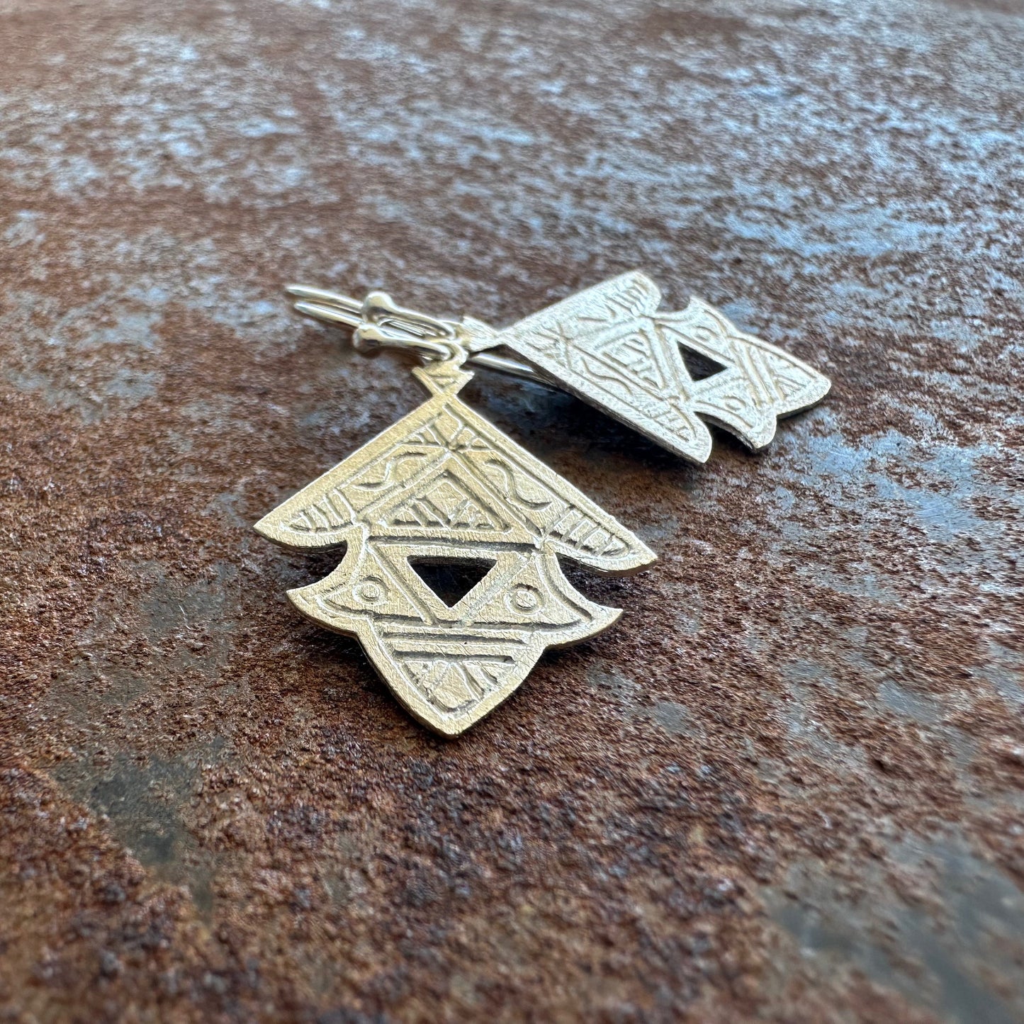 Storm Bird sterling silver tribal wing earrings, Ancient Country Collection, Primitive Earth Australian jewellery, matte finish