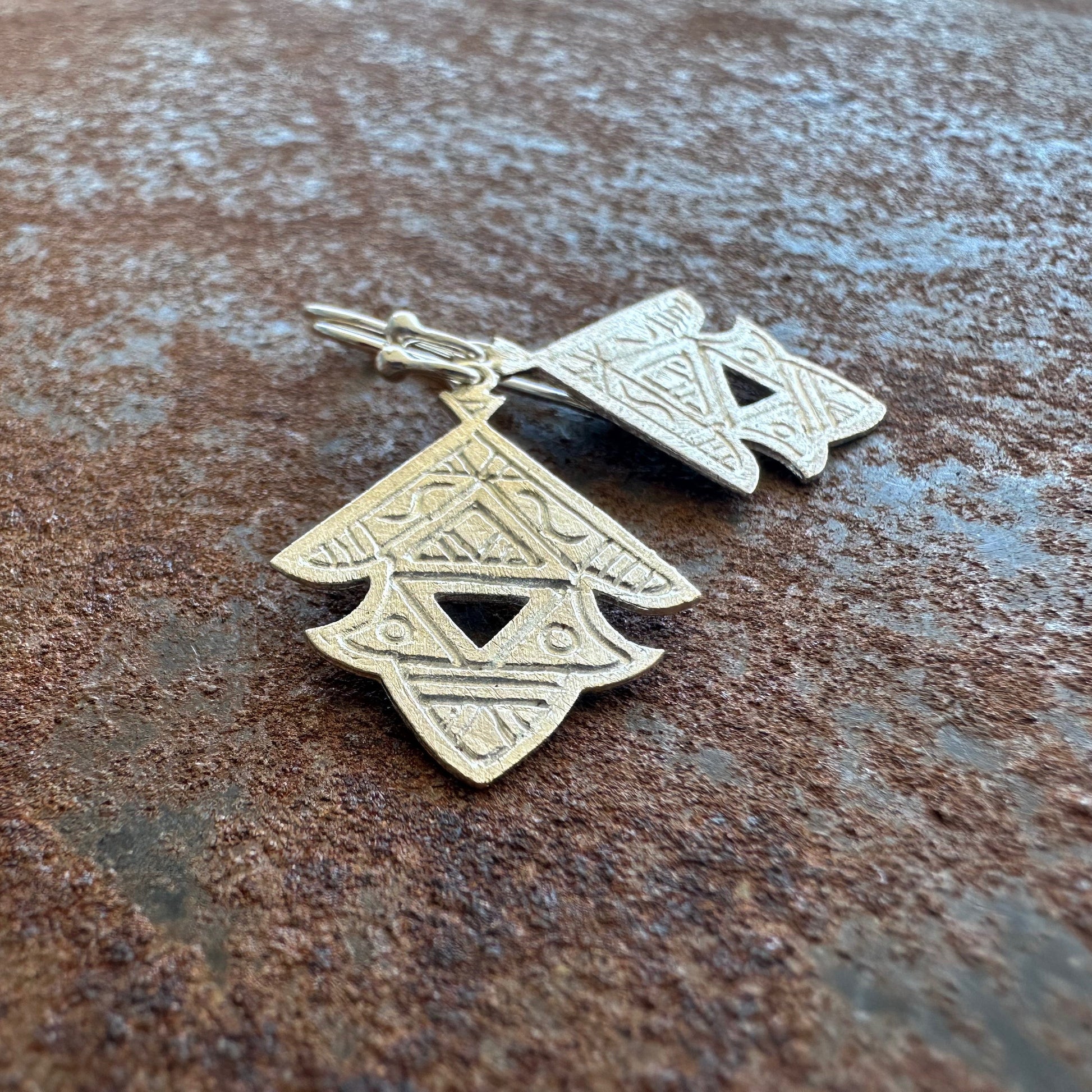 Storm Bird sterling silver tribal wing earrings, Ancient Country Collection, Primitive Earth Australian jewellery, matte finish